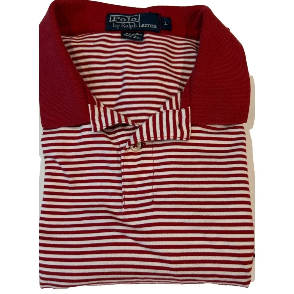 Polo‎ Ralph Lauren Men's Short Sleeve Polo Shirt Large Pima Cotton Red Golf